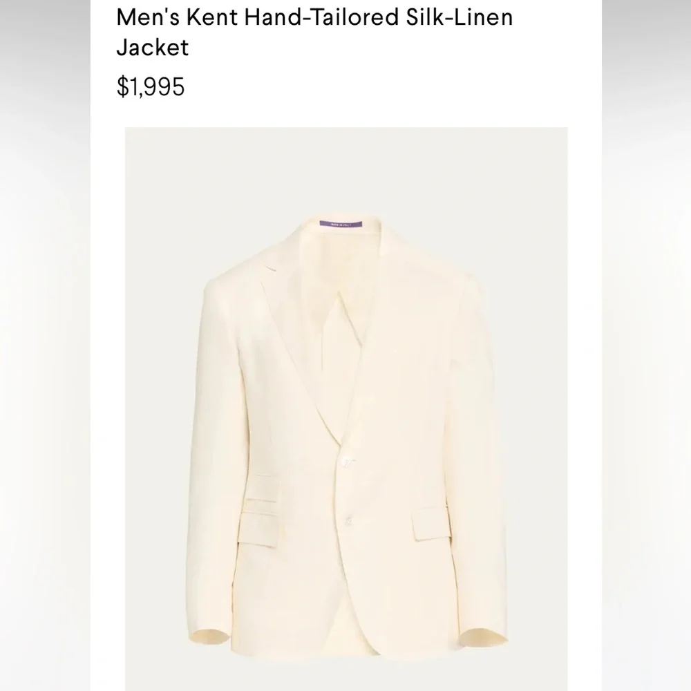 Ralph Lauren Cream‎ Sport Coat with Notched Lapels